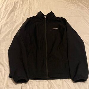 Columbia black shell jacket fleece lined large